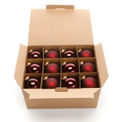 Dunkelrote Weihnachtskugeln Aus Glas 6 Cm Ø – 24 Stück