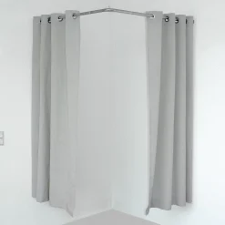 Eck-Kabinen-Vorhang, 200 Cm Lang, Grau