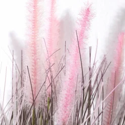 Feines Deko-Federborstengras In Silber-rosa Im Zinktopf 57 Cm