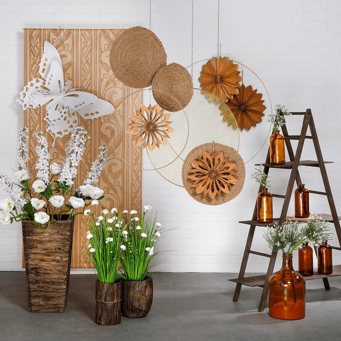 Fiberglas Pflanzenkübel-Set Braun, In Holzoptik 50, 65, 75 Cm Hoch