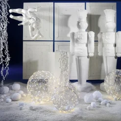 Fliegende Barock Engelfigur Mit Horn, 120 Cm, Weiß