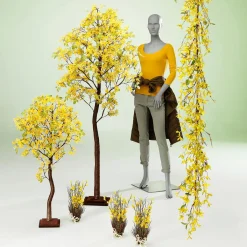 Forsythien-Kunstbaum Mit Standplatte 200 Cm