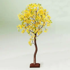 Forsythien-Kunstbaum Mit Standplatte 120 Cm