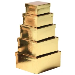 Geschenkkartonage Metallic, Gold, 5tlg.