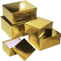 Geschenkkartonage Metallic, Gold, 5tlg.