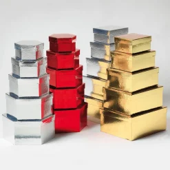 Geschenkkartonage Metallic, Gold, 5tlg.