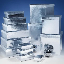 Geschenkkartonagen Geschenkboxen Silber, 10 Stück 6,5 X 3,5 X 8,5 Bis 22 X 9,5 X 31 Cm (B X H X L)