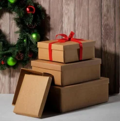 Geschenkkartons Braun 45,5 X 32 X 15 Cm 10 Stück