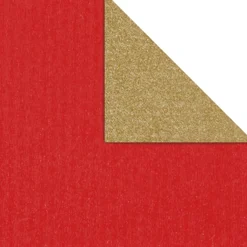Geschenkpapier Bicolor Rolle Rot Gold 50 Cm X 50 M