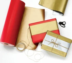 Geschenkpapier Bicolor Rolle Gold Silber 50 Cm X 50 M