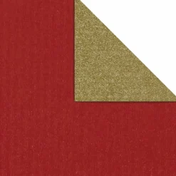Geschenkpapier Bicolor Secare Rolle 70 Cm, 100 M, Rot/gold