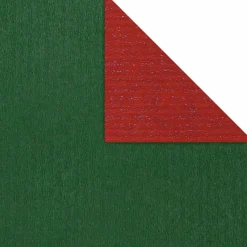 Geschenkpapier Bicolor Secare Rolle 50 Cm, 100 M, Dunkelgrün Rot