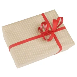 Geschenkpapier Streifen Braun / Weiß, 70cm Breit, 40 M Rolle