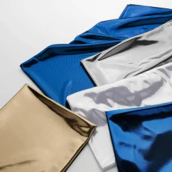 Glanzstoff Folienjersey Blau, 106 Cm Breit