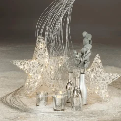 Glas Vasen-Flaschen-Set 3 Stück Silber 6,5 X 19 Cm