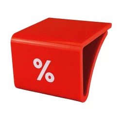 Glasbodenaufstecker, Rot '%'