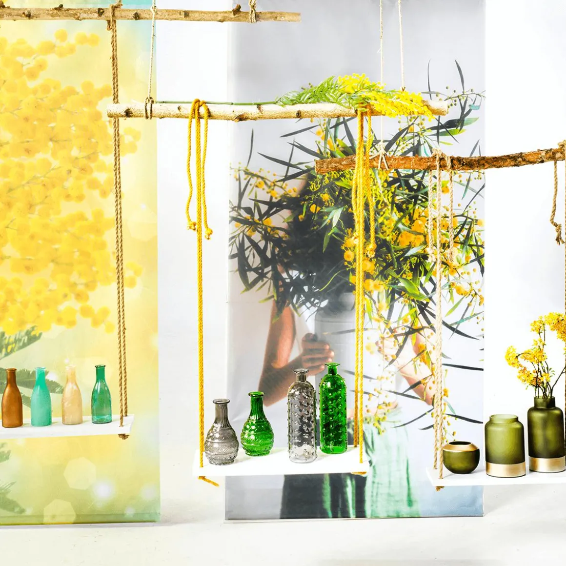 Glasvasen-Set 18 Cm Hoch, 4tlg., Türkis/sand