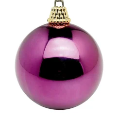 Glänzende, Brombeerrot Weihnachtskugeln Aus Plastik, 8 Cm Ø – 12 Stück