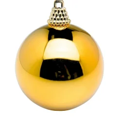 Glänzende, Dunkelgoldene Weihnachtskugeln Aus Kunststoff, 6 Cm Ø – 24 Stück