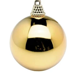 Glänzende, Goldene Weihnachtskugeln Aus Plastik, 6 Cm Ø – 24 Stück