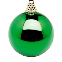Glänzende, Grüne Weihnachtskugeln Aus Kunststoff, 6 Cm Ø – 24 Stück