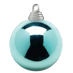 Glänzende, Hellblaue Weihnachtskugeln Aus Kunststoff, 6 Cm Ø – 24 Stück