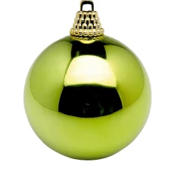 Glänzende, Hellgrüne Weihnachtskugeln Aus Plastik, 6 Cm Ø – 24 Stück