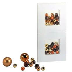 Glänzende, Kupferne Weihnachtskugeln Aus Plastik, 6 Cm Ø – 24 Stück