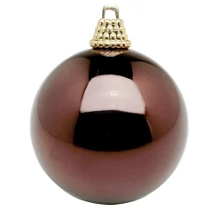 Glänzende, Nougatbraune Weihnachtskugeln Aus Plastik, 6 Cm Ø – 24 Stück
