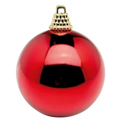 Glänzende, Rote Weihnachtskugeln Aus Plastik, 6 Cm Ø – 24 Stück