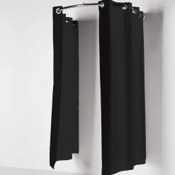 Halbkreis-Kabinen-Vorhang, 200 Cm Lang, Schwarz