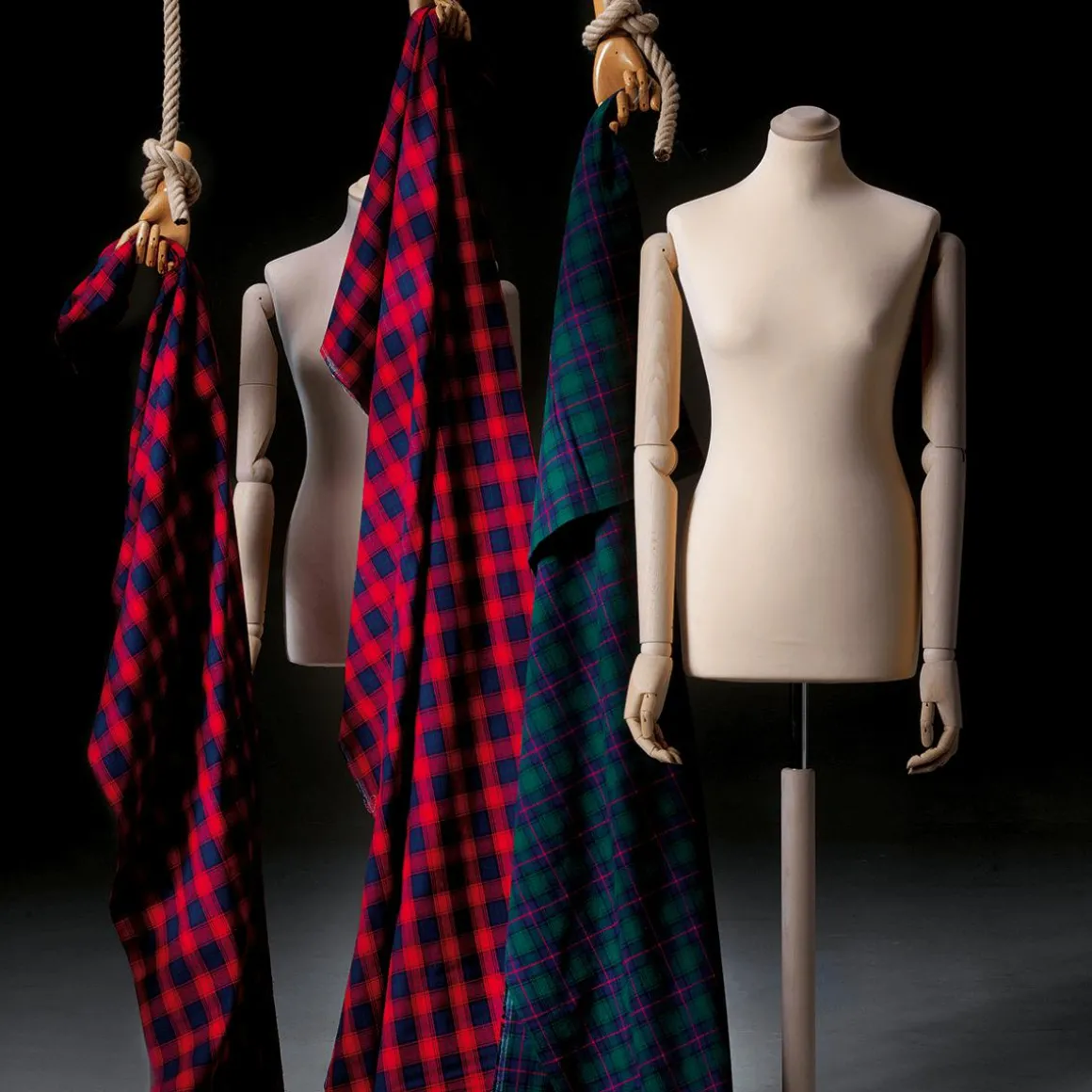 Herren-Schneiderbüste, Büste 76 Cm, Ecru/eiche Hell