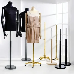 Herren-Schneiderbüste, Büste 76 Cm, Schwarz/schwarz