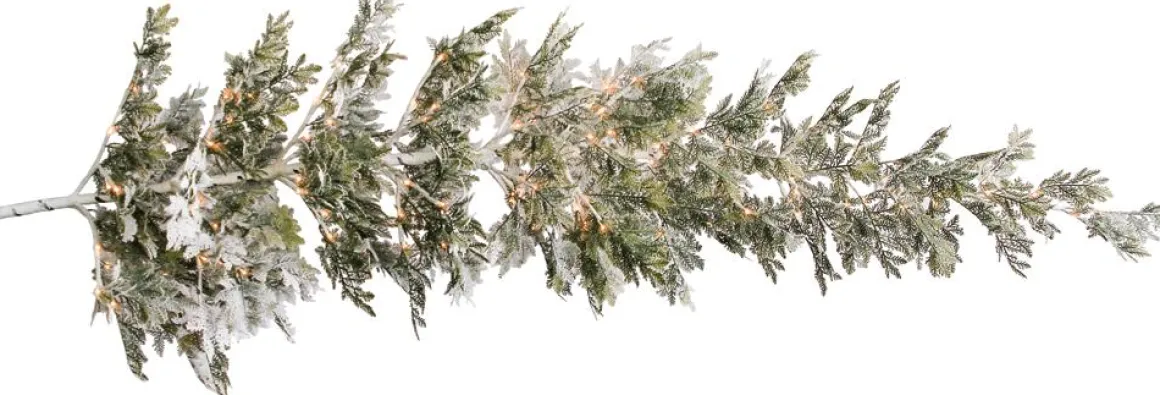 Hängender, Künstlicher Weihnachtsbaum Zeder Mit Beeisten Nadeln Und LED 300 Cm