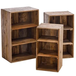 Holz Deko Regale 3 Stück, 50 Cm, 65 Cm, 70 Cm Hoch