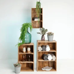 Holz Deko Regale 3 Stück, 50 Cm, 65 Cm, 70 Cm Hoch