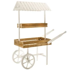 Holz Marktwagen Schubkarre Mit Dach 2-stöckig