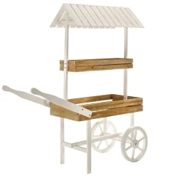 Holz Marktwagen Schubkarre Mit Dach 2-stöckig