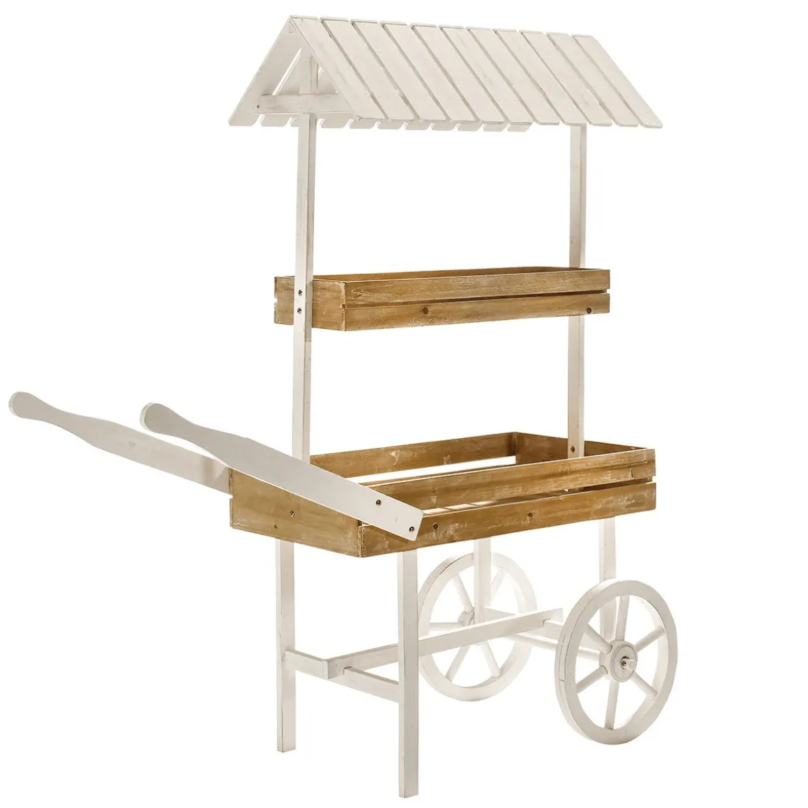 Holz Marktwagen Schubkarre Mit Dach 2-stöckig