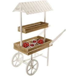 Holz Marktwagen Schubkarre Mit Dach 2-stöckig