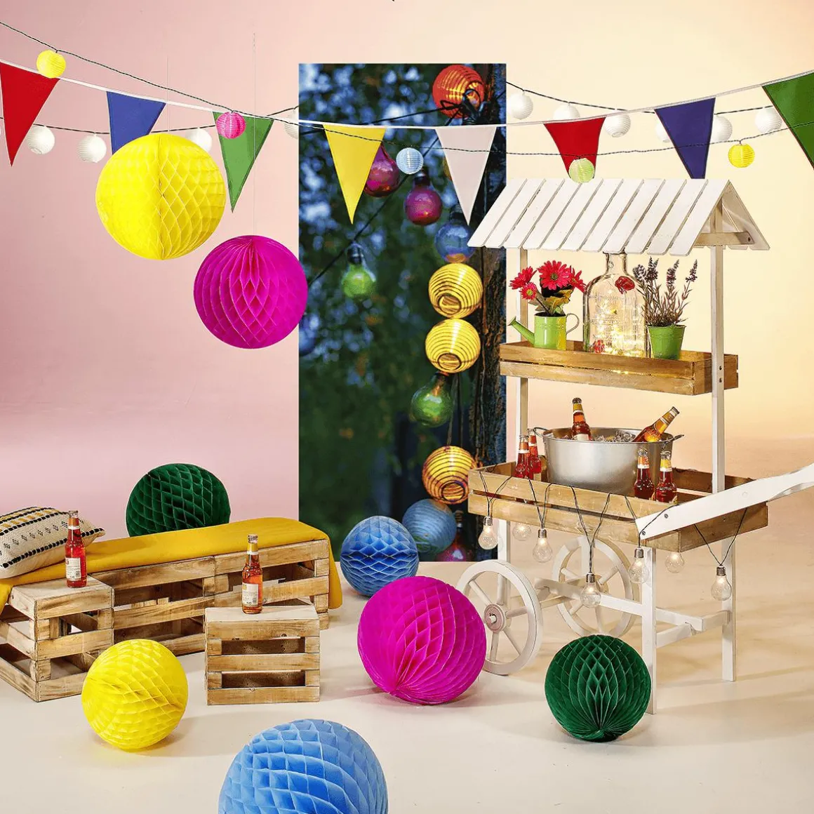 Holz Marktwagen Schubkarre Mit Dach 2-stöckig