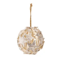 Holz-Dekokugel Mit Sternen 15 Cm Ø