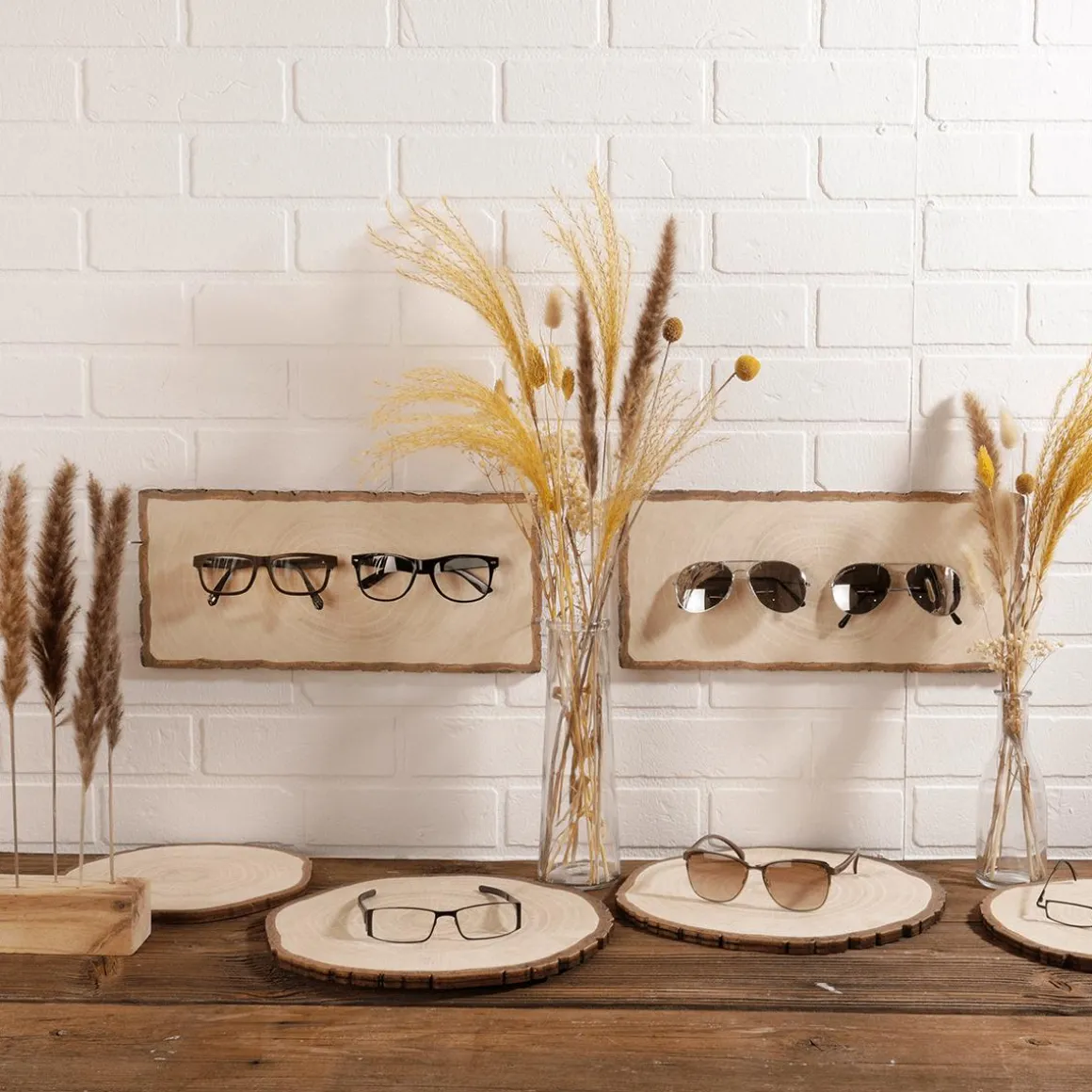 Holzscheibendisplay Bedruckt 23 Cm Ø 2er Set