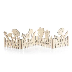 Holz-Zaun-Aufsteller Sommer-Blumen-Silhouetten, 81 Cm