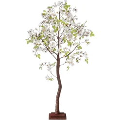 Kirschblüten-Kunstbaum Weiß Mit Standplatte 120 Cm
