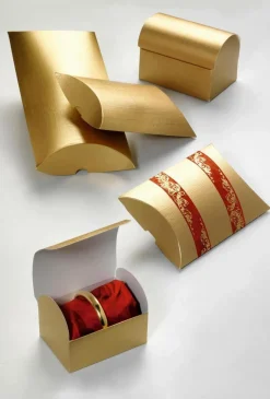 Kissenschachtel 24 Cm Lang, 10 Stück, Gold