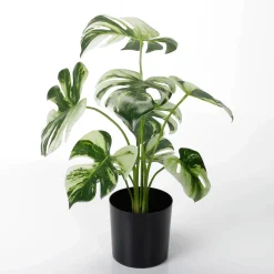 Künstliche Deko Monstera Topfpflanze Deliciosa Albo Variegata 37 Cm