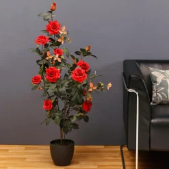 Künstliche Rosenpflanze Im Topf 115 Cm
