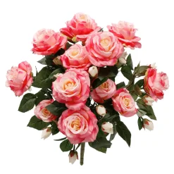 Künstliche Rosensträuße Mit Jeweils 15 Blüten, Rosa & Gelb, 54,5 Cm