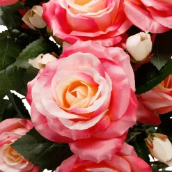 Künstliche Rosensträuße Mit Jeweils 15 Blüten, Rosa & Gelb, 54,5 Cm